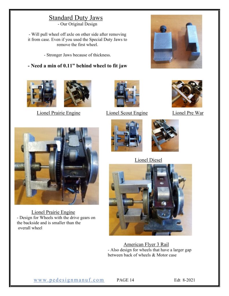 Large Gauge Wheel Puller w/ Standard & Special Duty Jaws Comb O Gauge