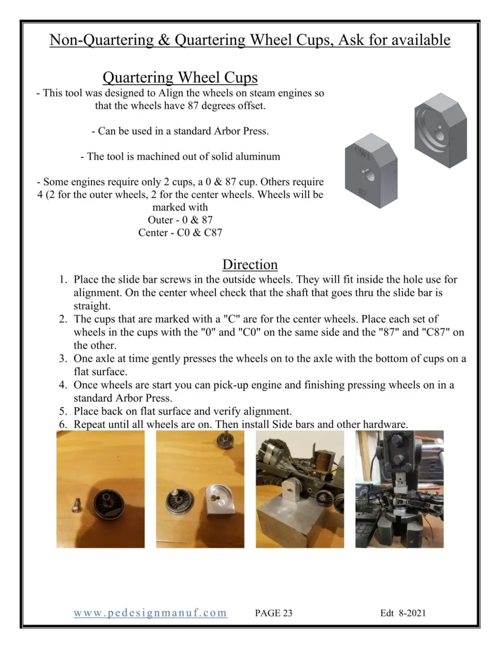 Wheel Cups - Lionel O Gauge Comb - This is the older version, Not the CNC Milled Cups - Image 11