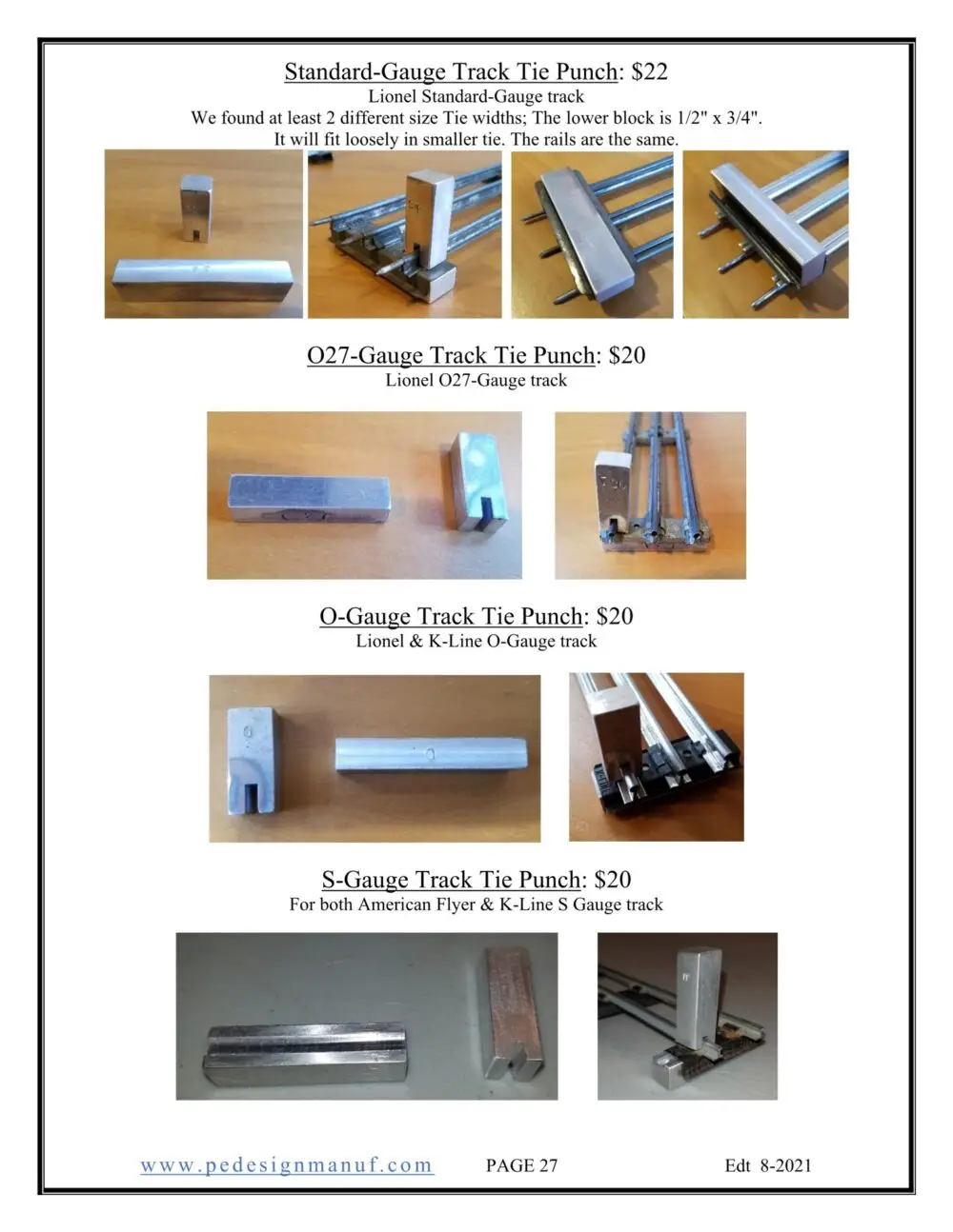 Track Tie Punch - Standard gauge - Image 7