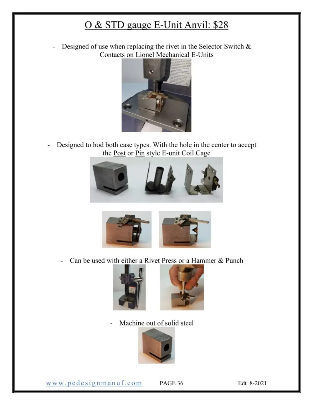 E-Unit Anvil for Lionel Mechanical E-Units - Image 8