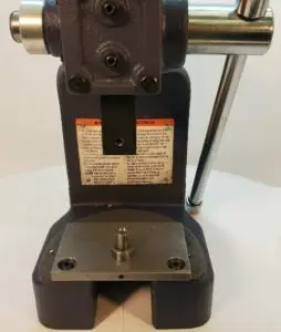 Fits our and others Rivet / Arbor Press. Will need to use the 3/8” hole in ram - & ½” adapter for lower plate