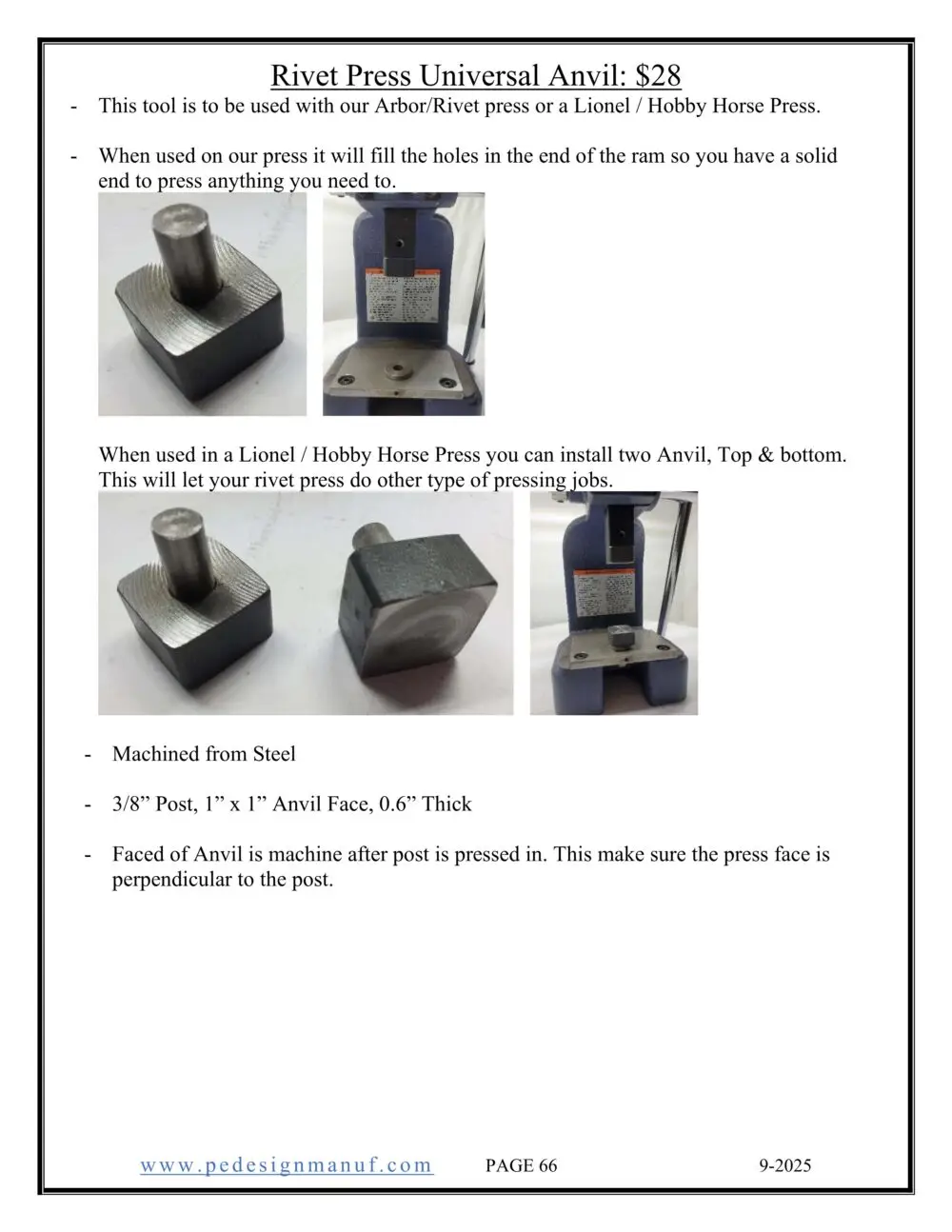 Rivet Press Universal Anvil - Image 5