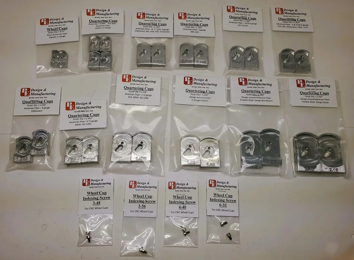 CNC Wheel Cup - American Flyer Wide, O & S Gauge Comb